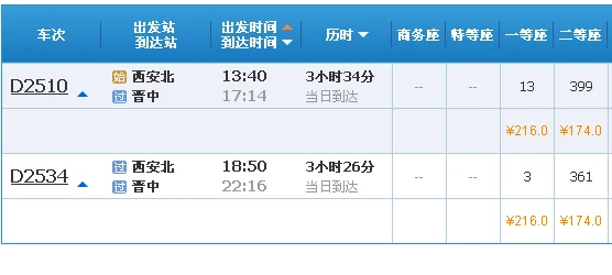 山西有高铁么（榆次到西安高铁时刻表）3