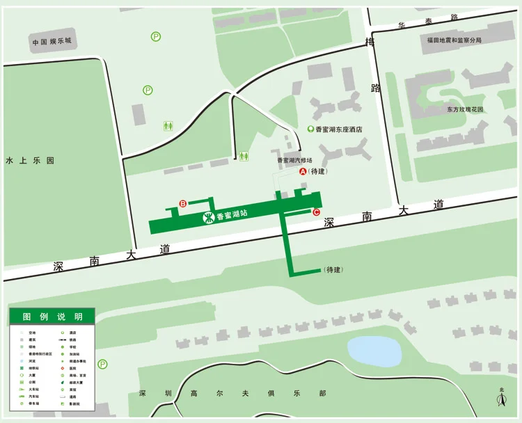 深圳 香蜜湖地铁站 各个出口对应的具体位置(深圳港航大队地铁站)2