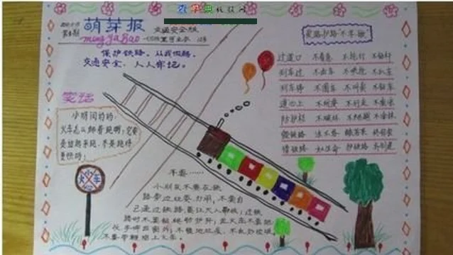 保护铁路手抄报用什么颜色好（铁路发展板报）3