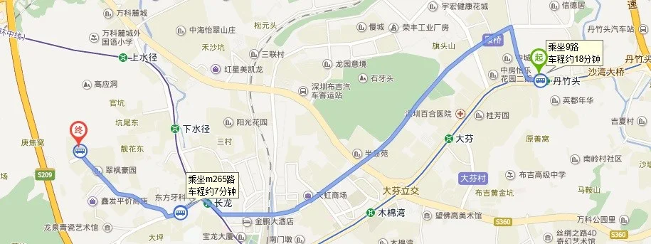 深圳单竹头地铁站到布吉青青家园公交（武汉青青花园地铁）3