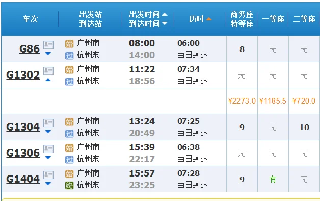 杭州高铁到广州经过那些站（杭州高铁广州）