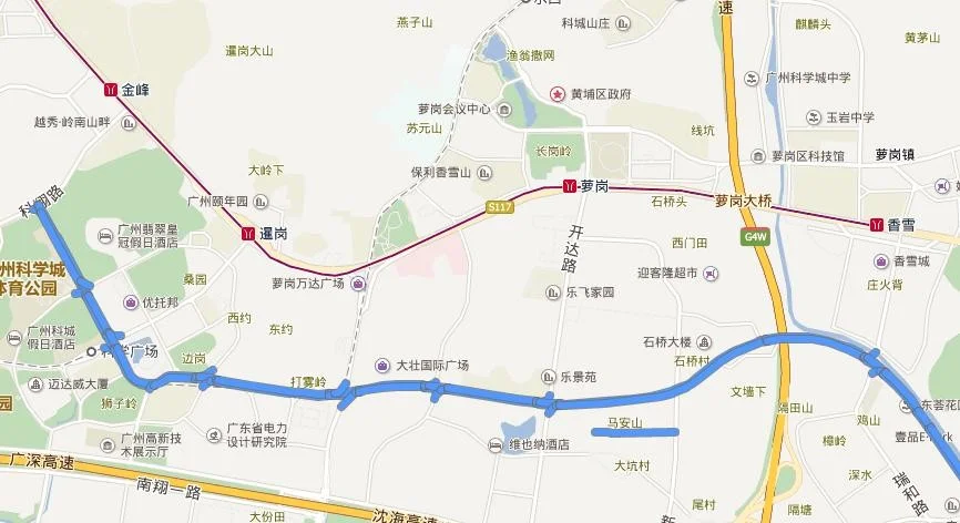 广州萝岗区科学城蓝绿轴广场怎么去（广州科学城开泰大道地铁）