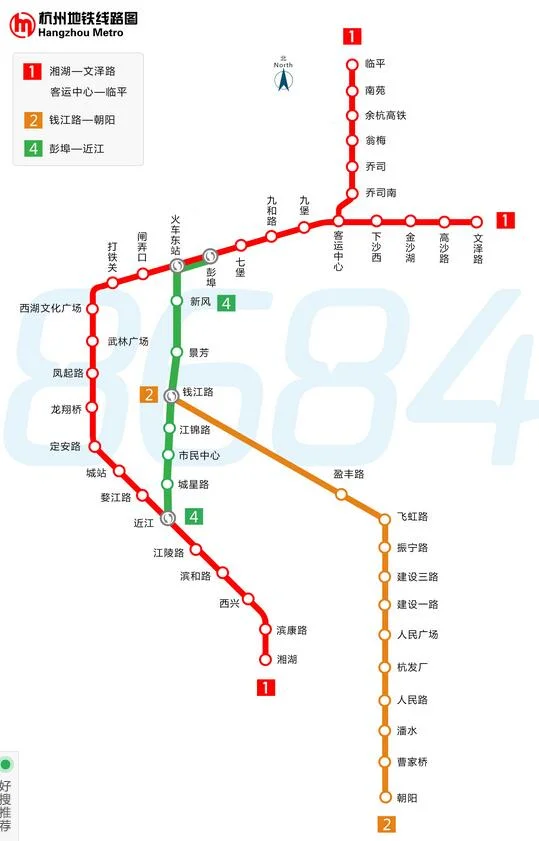 杭州地铁钱江站2号线与4号线怎样换乘(杭州地铁2号线钱江路站)5