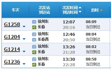 徐州到长春高铁得几个小时（徐州到长春高铁）2