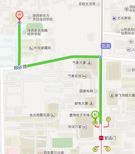 西安市的北关在地铁一号路线还是二号路线（北关地铁出口）3