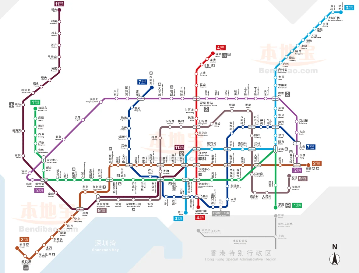 深圳地铁线路图（最新深圳市地铁站线路图）2