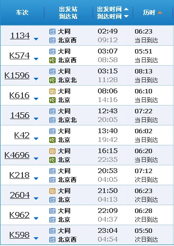 大同到北京高铁得多长时间（大同至北京高铁）2