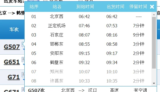 高铁1296停靠站（鹤壁东到邯郸东高铁）3