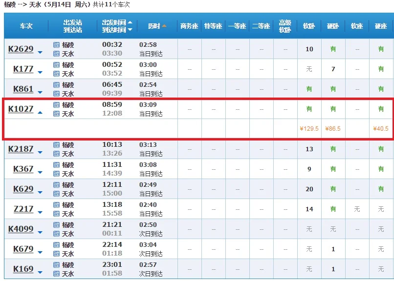 从兰州到杨凌的火车时刻表(杨凌到兰州高铁)2