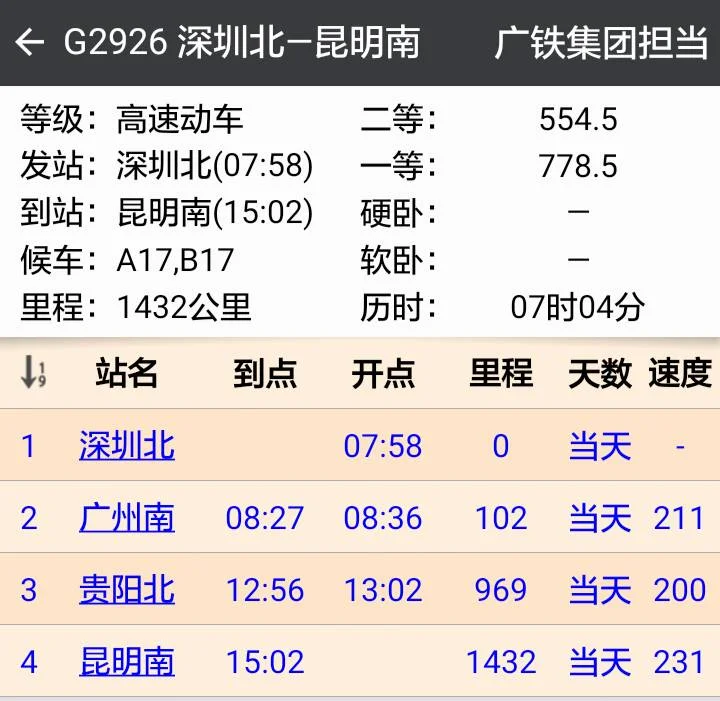 深圳到昆明的高铁都经过那些城市（深圳到昆明高铁途径站）2