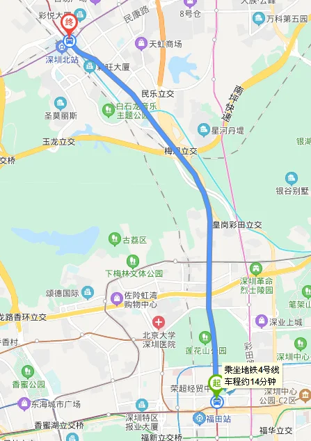 深圳北站乘坐地铁换乘2号线如何换乘（深圳北站到市民中心地铁站）2