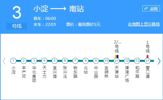 天津站坐地铁3号线到南站需要多少时间（天津南站到中山路地铁站多久）
