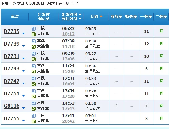 大连到本溪高铁几点（本溪至大连高铁）3