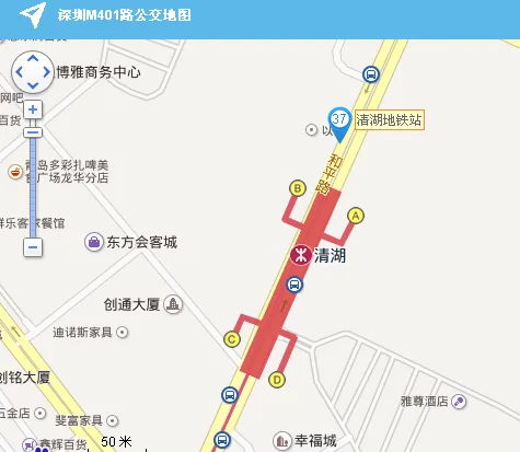 我想知道深圳龙华的清湖地铁站4号线到深圳北站的地铁清湖地铁站有ABCD4出口做哪个都可以到吗（清湖地铁哪个出口有M287）