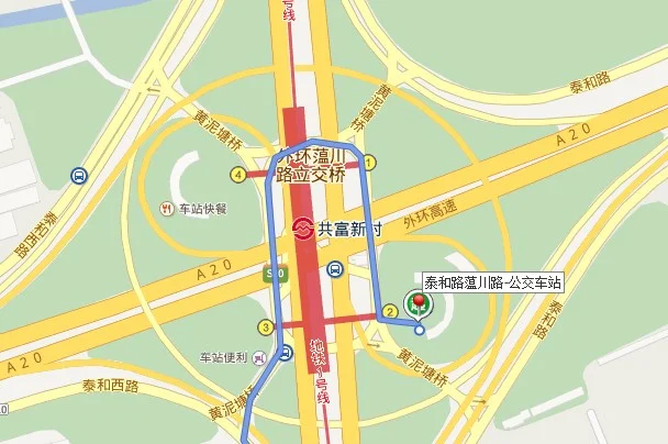 共富新村地铁站宝山一路公车站站台在几号出口(共富新村地铁站几号出口能乘坐宝山3路)