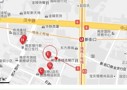 谁知道南京新街口大洋百货后面的金鹰大酒店坐地铁2号线怎么走我自己百度了地图但我不知道选哪个终点（南京2号线地铁站附近的酒店）3