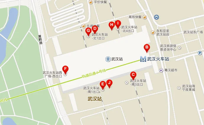 武汉光谷广场地铁站F口在哪（光谷火车站地铁站有几个出口开放）5