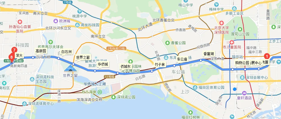 现在离我最近的地铁站（离讯美广场地铁最近的）