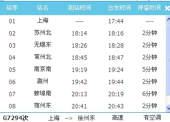 G7294南京到徐州高铁中间有几站（g7294高铁时刻表查询）