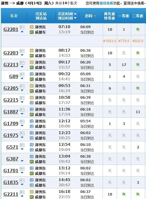 郑州到成都的高铁全程所有停靠站点（郑州到成都的高铁）5