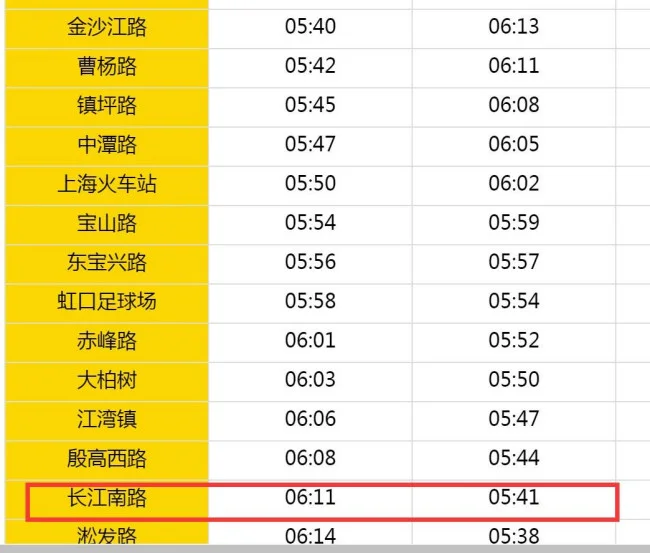 上海地铁3号线的首末班车时间(上海地铁3号线头班车时间)