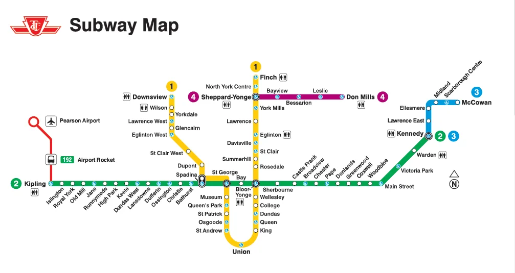 多伦多地铁的路线（多伦多地铁线路图）3