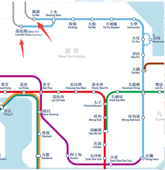 香港坐地铁到罗湖口岸怎么出来成福田口岸了（福田到罗湖海关的地铁站）3