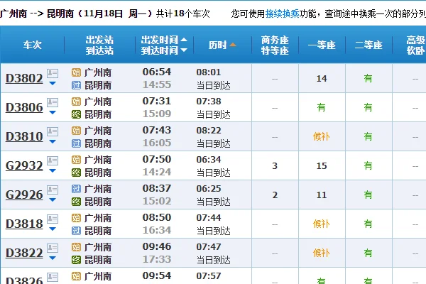 武广高铁列车时刻表（d3838高铁列车时刻表）3