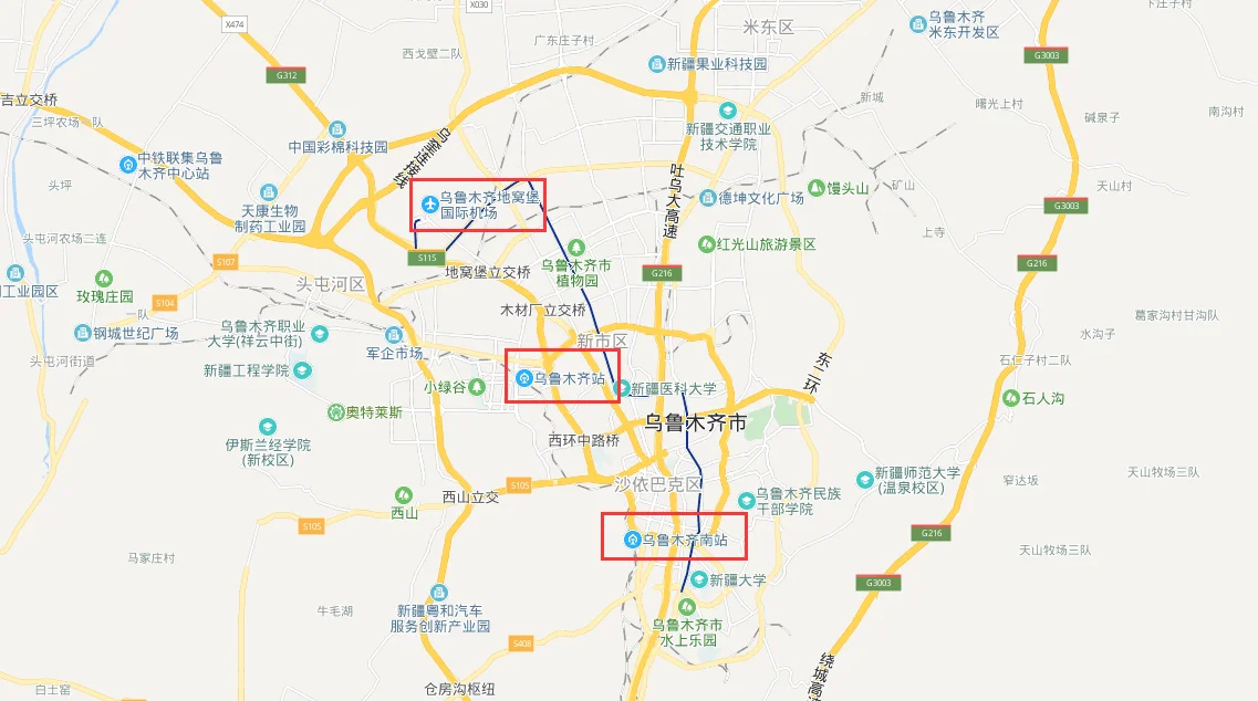 昆明新南站到长水机场有直达的地铁吗（地窝堡机场有没有地铁）2