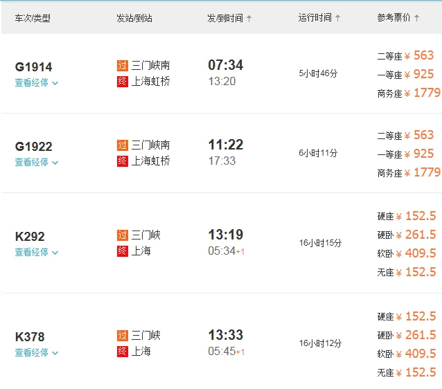 郑州至上海高铁经过哪些站(三门峡到上海的高铁)3
