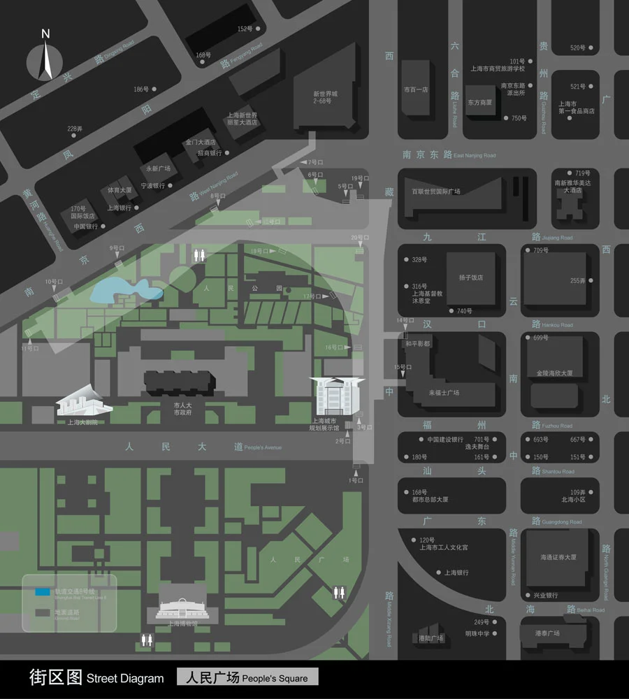 上海地铁人民广场站各个出口对应的路是什么（上海人民广场地铁站面积）2