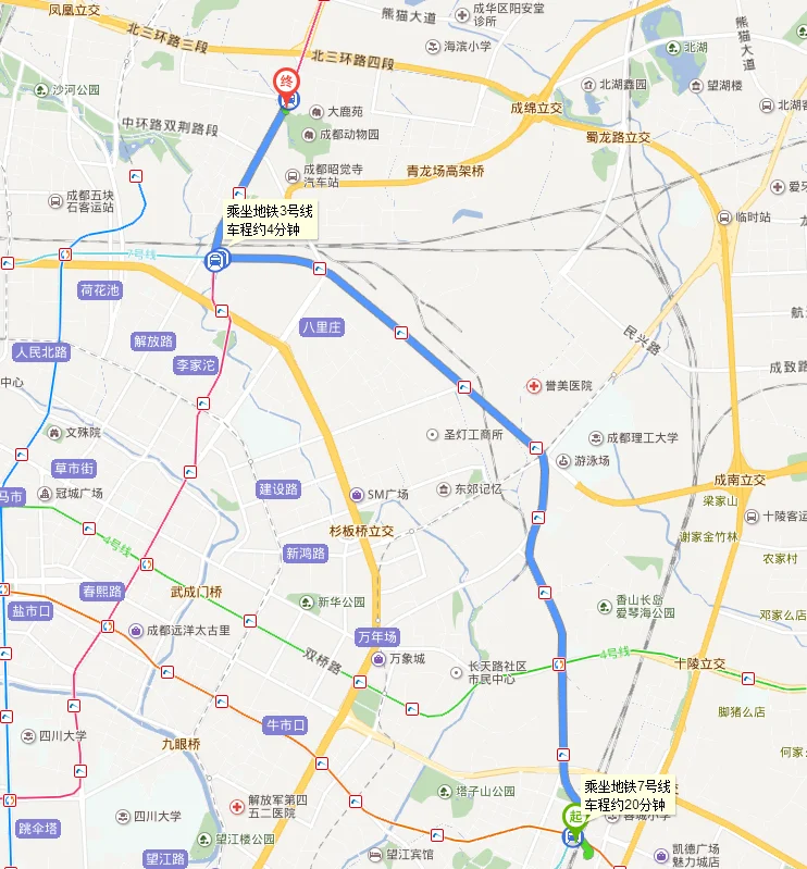 成都动物园地铁三号线路线是多少（去成都动物园坐地铁）