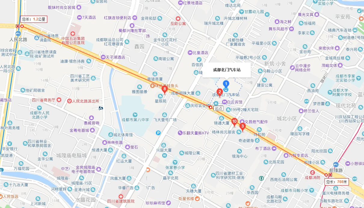 从成都东站到梁家巷汽车站坐地铁几号线（成都北门汽车站坐地铁到哪里）