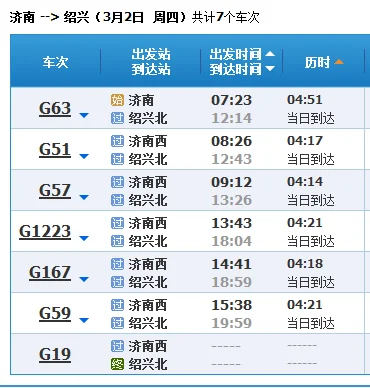 g57高铁从济南到绍兴都经过哪些站（绍兴到济南高铁）1