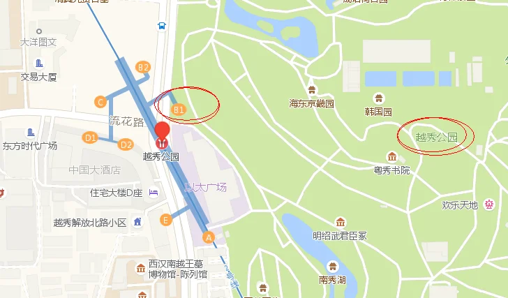 广州越秀广场在哪个地铁站哪个出口（越秀山地铁站那个出口）2