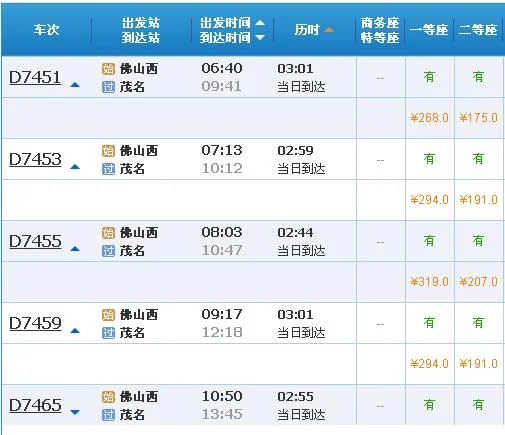 茂名到广州南站高铁一等坐多少钱（茂名高铁价格）3