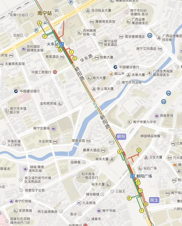 南宁火车站到朝阳广场有地铁吗坐几号线（南宁市朝阳广场地铁2号线）3