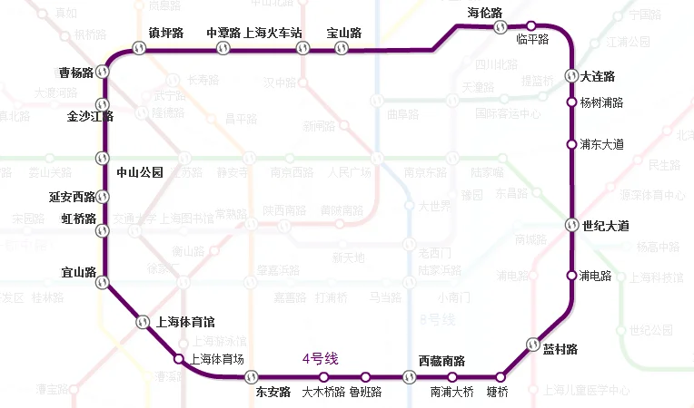 上海地铁4号线哪个站台换乘9号线（上海地铁4号线站点）5