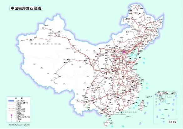 中国铁路网分布图(铁路基本图)