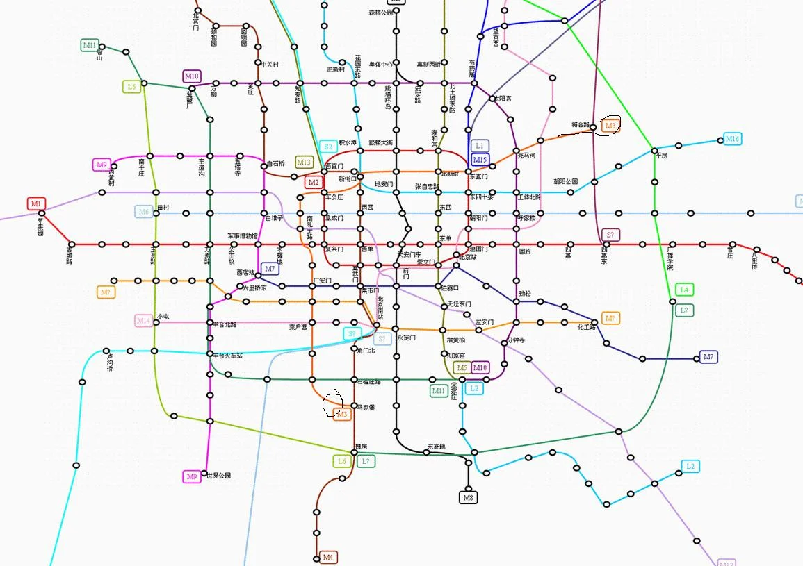 北京地铁线路图每个颜色代表哪条线路（北京地铁各线颜色）2