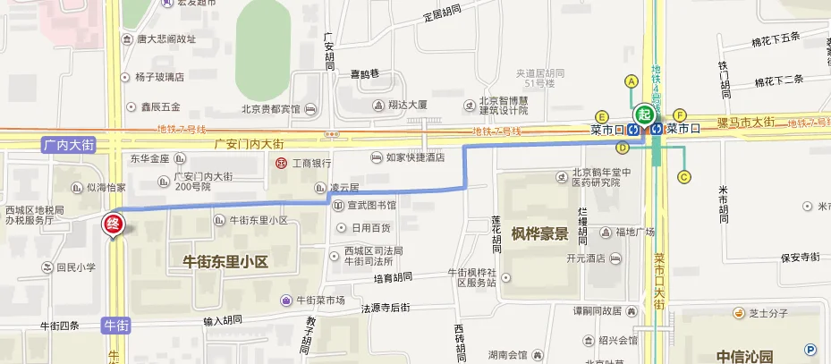 七号线菜市口到牛街那个口近(菜市口7号地铁站时间)