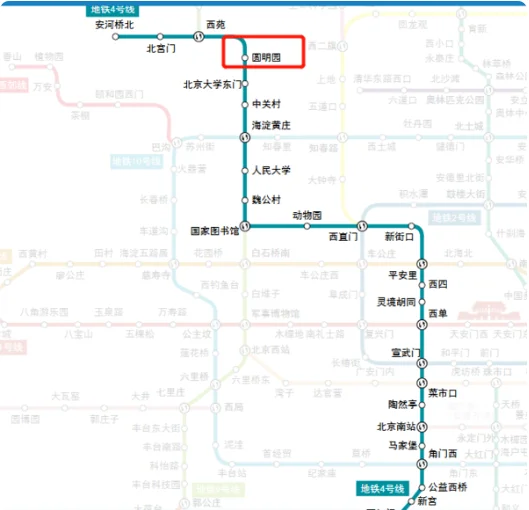 地铁圆明园站到圆明园从哪个口出（圆明园到东夏园地铁站）1