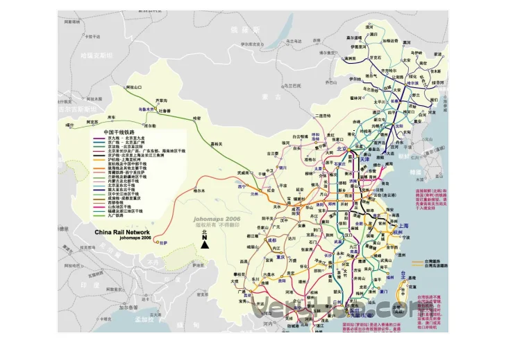 中国的铁路路线图（铁路路线查询）4