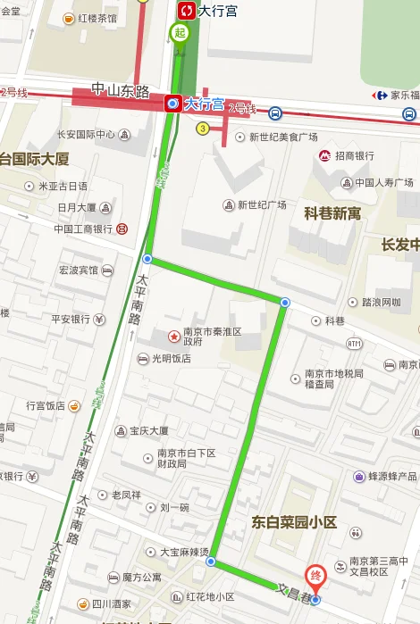 坐地铁三号线到大行宫站下然后从哪个出口到南京总统府(南京地铁3号线大行宫出口)2