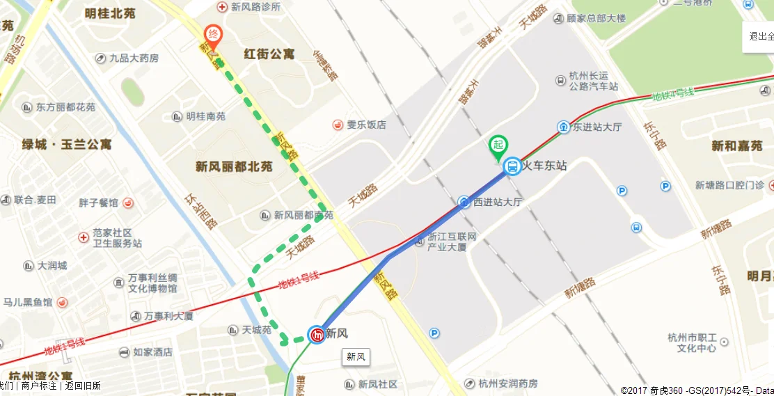 杭州地铁4号线新风站地面有什么公交（杭州东到新风路地铁）