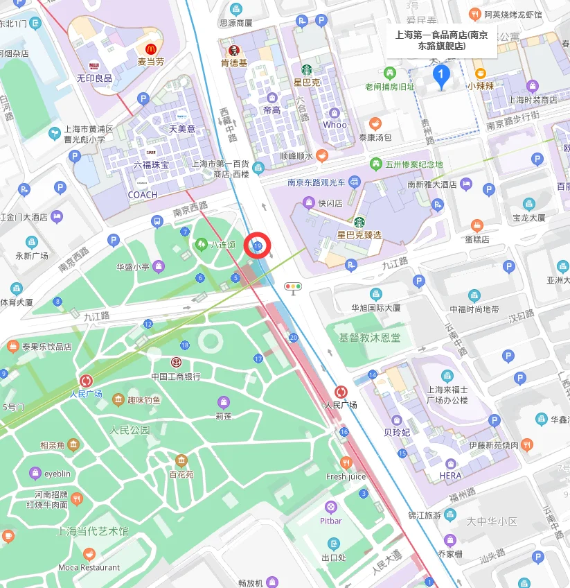 上海地铁二号线人民广场几号出口出来是来福士广场这里(上海2号线人民广场地铁商场)3