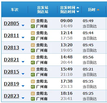 请问从贵阳到广州的高铁要经过哪些站（贵阳至广州高铁时刻表）