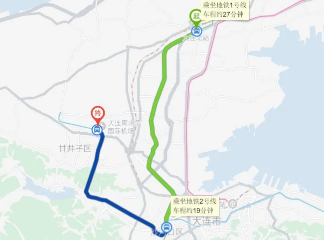 从高铁大连北站到周水子机场需要多长时间（大连高铁站离机场多远）1