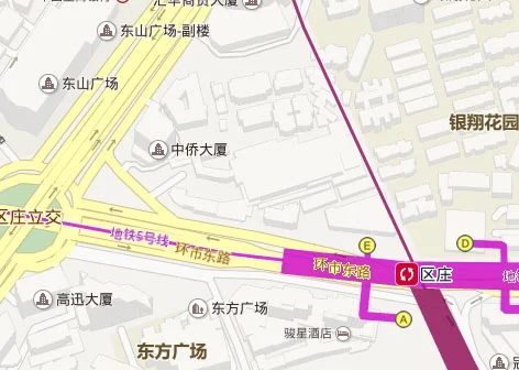在哪个在线地图上可以查到广州地铁五号线的站点位置（中侨大厦地铁出口）