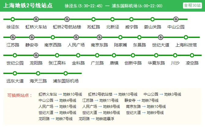 上海地铁二号线东延伸段最后一班是几点(上海地铁2号线东段)1